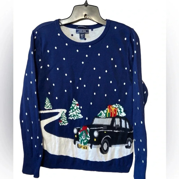 Land’s end holiday sweater 100% supima cotton. - Picture 1 of 4